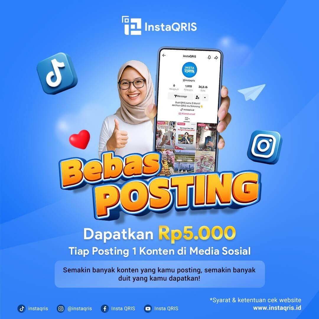 Bebas posting InstaQRIS di media sosial bonus cuan